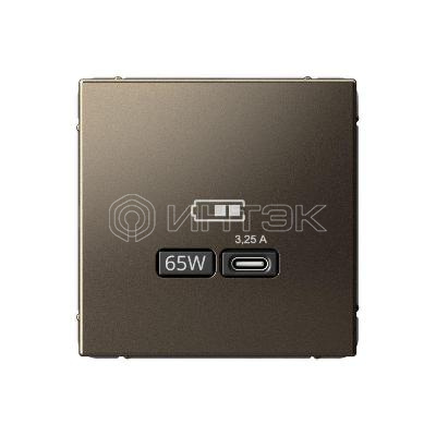 Розетка USB ArtGallery тип C 65Вт QC PD высокоскор. ЗУ механизм мокко Systeme Electric GAL000627 изображение, фото