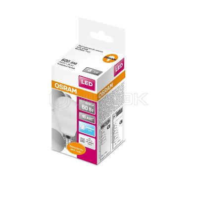 Лампа светодиодная LED Star Classic P 60 6.5W/840 6.5Вт шар матовая 4000К нейтр. бел. E14 550лм 220-240В пластик. OSRAM 4058075134263 изображение, фото