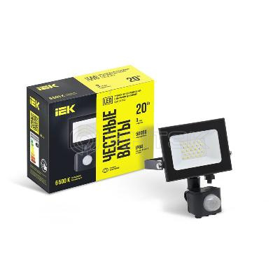 Прожектор светодиодный СДО 06-20Д 6500К IP54 с ДД черн. IEK LPDO602-20-65-K02 изображение, фото