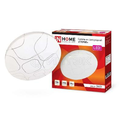 Светильник светодиодный DECO ГЛОРИЯ 24Вт 6500К 2160лм 230В 330х55мм IN HOME 4690612025094 изображение, фото