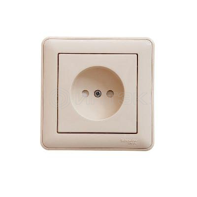 Розетка 1-м СП W59 16А IP20 без заземл. защ. шторки сл. кость Systeme Electric RS16-151-28 изображение, фото