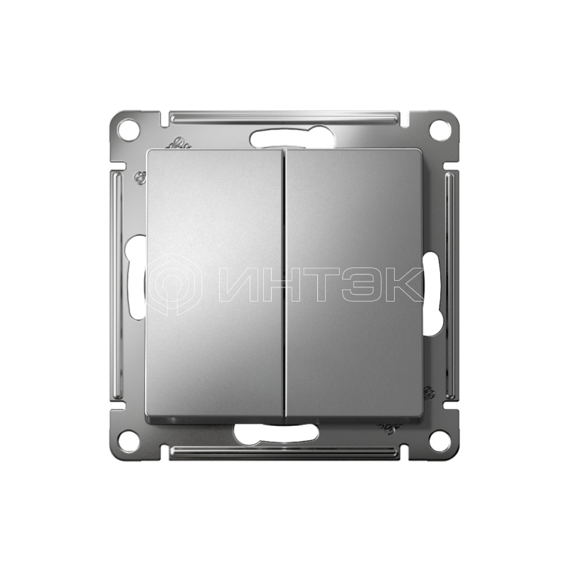 Выключатель 2-кл. AtlasDesign (сх. 2) 10А с самовозвратом механизм сталь Systeme Electric ATN000917 изображение, фото