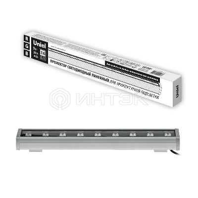 Прожектор светодиодный ULF-L52-9W/RGB/L50 DC24V IP65 SILVER линейный 500мм RGB DC24V алюм. Uniel UL-00008370 изображение, фото