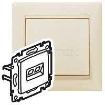 Розетка компьютерная 1-м СП Valena RJ45 UTP механизм сл. кость (DIY-упак.) IEK 695624 изображение, фото