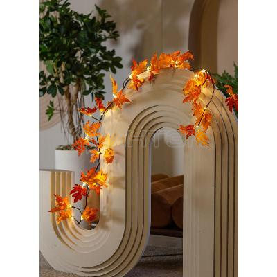 Гирлянда светодиодная "Ветвь кленовая" 1.8м 24LED тепл. бел. IP44 6ч таймер провод корич. 80см КОСМОС KOC_INT-B129 изображение, фото