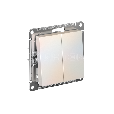 Выключатель 2-кл. AtlasDesign (сх. 2) 10А с самовозвратом механизм жемчуж. Systeme Electric ATN000417 изображение, фото