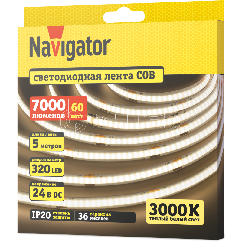 Лента светодиодная 95 317 NLS-СОВWW320-12-IP20-24V (уп.5м) Navigator 95317 изображение, фото