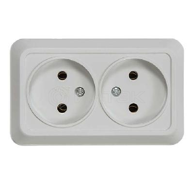 Розетка 2-м ОП Bolleto 7102 16А IP20 бел. ASD / IN HOME 4680005959822 изображение, фото