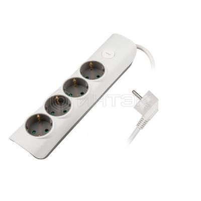 Удлинитель 4х3м с заземл. с выкл. бел. ET-04-300W (4х3.0) JAZZway 5051812 изображение, фото