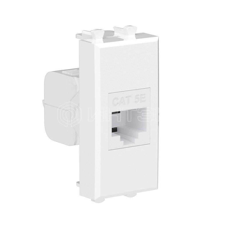 Розетка компьютерная 1мод. Avanti "Белое облако" RJ45 кат.5E без шторок модульная механизм DKC 4400661 изображение, фото