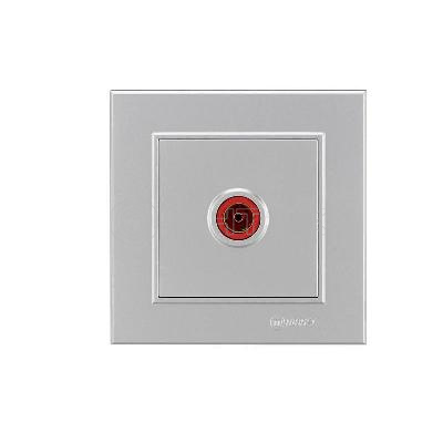 Розетка телевизионная проходная TV СП Karea 16А IP20 серебр. Makel 56065007 изображение, фото
