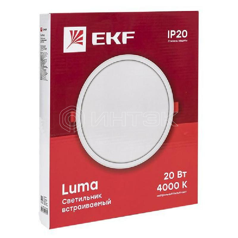 Светильник светодиодный ДВО 1010 20Вт 6500К IP20 встраив. Basic EKF DLL-1010-20-6500 изображение, фото