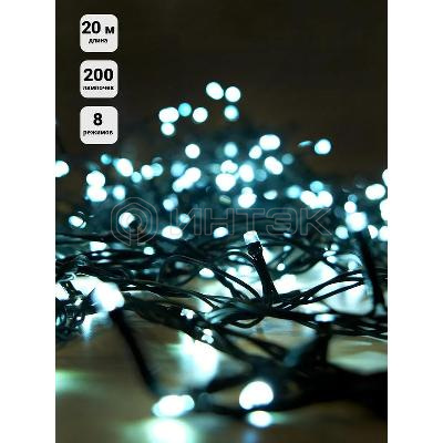 Гирлянда ILD120C-GW 120LED 12м 8 реж. бел. SHlights 4690601041883 изображение, фото