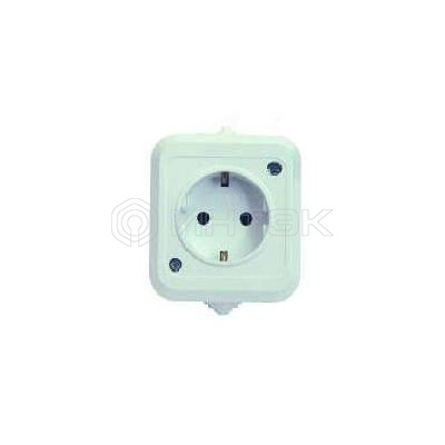 Розетка 1-м ОП 16А IP44 с заземл. п/герм. бел. Makel 18308 изображение, фото