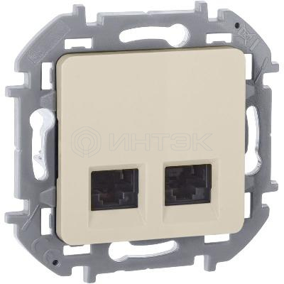 Розетка компьютерная 2-м Inspiria RJ45 кат.6 UTP механизм сл. кость IEK 673841 изображение, фото