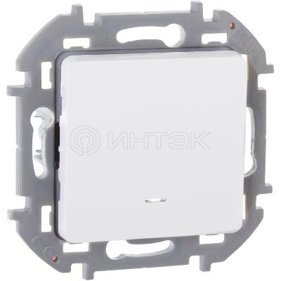 Выключатель 1-кл. Inspiria 10А IP20 250В 10AX с подсветкой/индикацией механизм бел. IEK 673610 изображение, фото