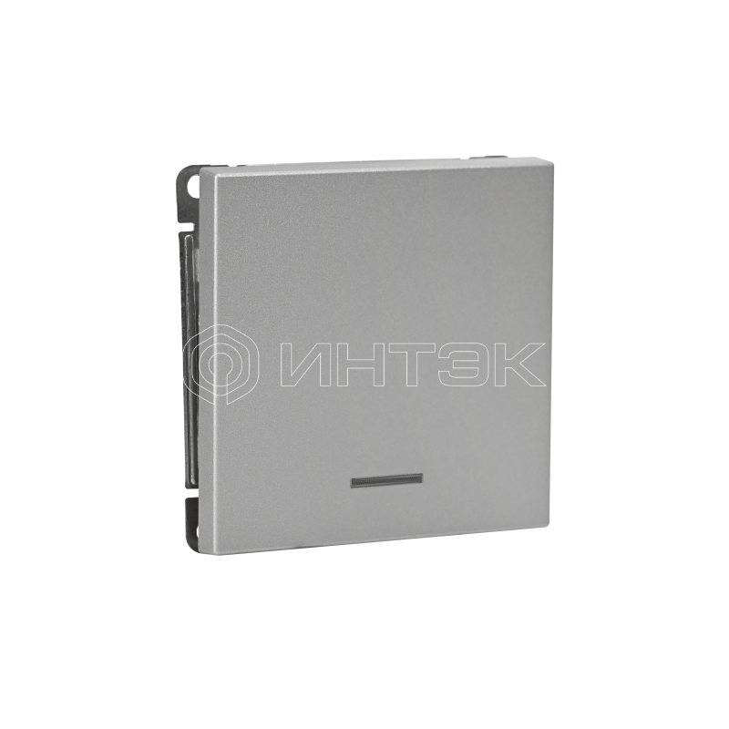 Выключатель кнопочный 1-кл. ArtGallery 10А с подсветкой механизм алюм. Systeme Electric GAL000316 изображение, фото