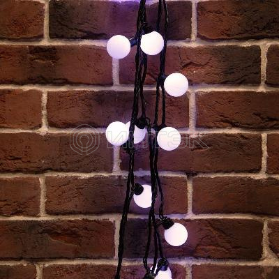 Гирлянда светодиодная "Мультишарики" 10м d38мм 40LED бел. 5Вт IP65 провод ПВХ черн. (нужен шнур питания 303-500) Neon-Night 303-575 изображение, фото