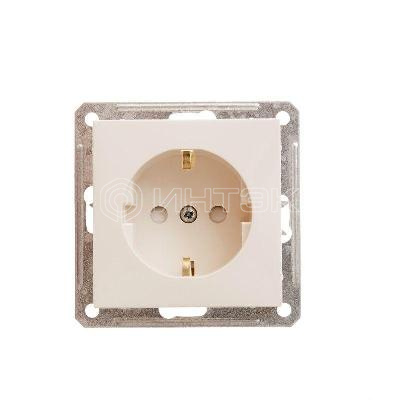 Розетка 1-м СП W59 16А IP20 с заземл. защ. шторки механизм сл. кость Systeme Electric RS16-152-2-86 изображение, фото