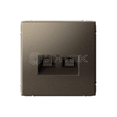Розетка двойная компьютерная ArtGallery RJ45+RJ45 кат. 6A механизм мокко Systeme Electric GAL000688 изображение, фото