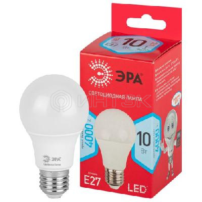 Лампа светодиодная RED LINE LED A60-10W-840-E27 R 10Вт A60 груша 4000К нейтр. бел. E27 Эра Б0049635 изображение, фото