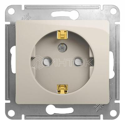 Розетка 1-м СП Glossa 16А IP20 250В с заземл. защ. шторки механизм молочн. Systeme Electric GSL000945 изображение, фото