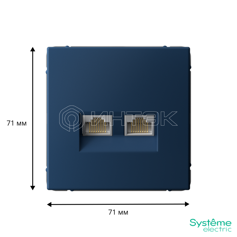 Розетка двойная компьютерная ArtGallery RJ45+RJ45 кат. 6A механизм аквамарин Systeme Electric GAL001188 изображение, фото
