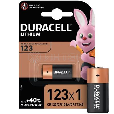 Элемент питания литиевый CR123 BP-1 ULTRA (блист.1шт) Duracell A0001263 изображение, фото
