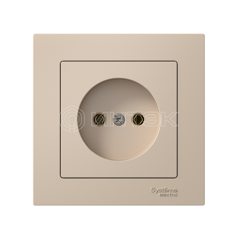 Розетка AtlasDesign 16А без заземл. быстрозажим. клем. в сборе песочн. Systeme Electric ATN001240S изображение, фото