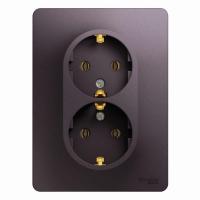 Розетка 2-м СП Glossa 16А IP20 250В с заземл. в сборе сиренев. туман Systeme Electric GSL001424 изображение, фото