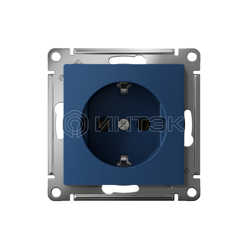 Розетка AtlasDesign 16А с заземл. быстрозажим. клем. механизм аквамарин Systeme Electric ATN001143S изображение, фото