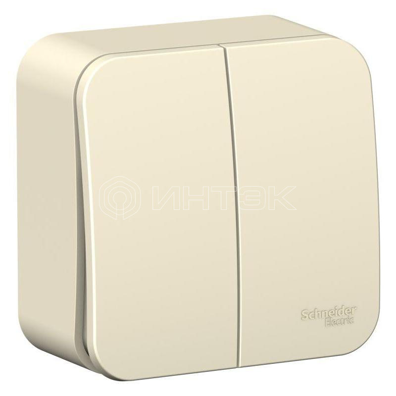 Выключатель 2-кл. ОП Blanca 6А IP20 (сх. 5) 250В с изолир. пластиной молочн.  Systeme Electric BLNVA065012 изображение, фото