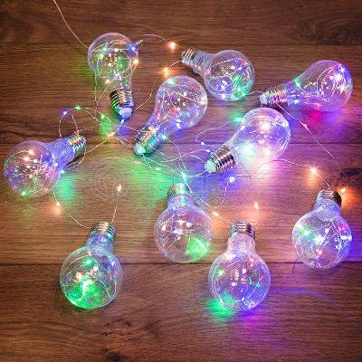 Гирлянда светодиодная "Ретро-лампы" 3м 100LED мультиколор 4Вт IP20 Neon-Night 303-079 изображение, фото