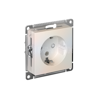 Розетка 1-м СП AtlasDesign 16А IP20 с заземл. защ. шторки механизм жемчуж.  Systeme Electric ATN000445 изображение, фото