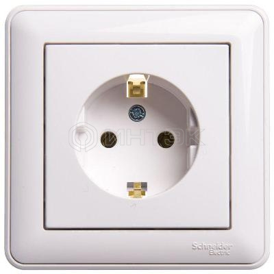 Розетка 1-м СП W59 16А IP20 с заземл. без защ. шторок бел. Systeme Electric RS16-154-18 изображение, фото