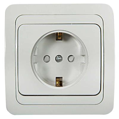 Розетка 1-м CLASSICO защ. шторки с заземл. 2028x бел. ASD / IN HOME 4690612000978 изображение, фото