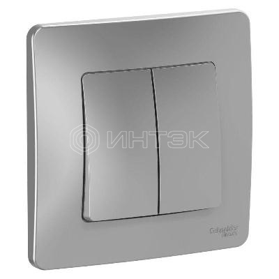 Переключатель проходной 2-кл. СП Blanca 10А IP20 (сх. 6+6) 250В алюм. Systeme Electric BLNVS106603 изображение, фото