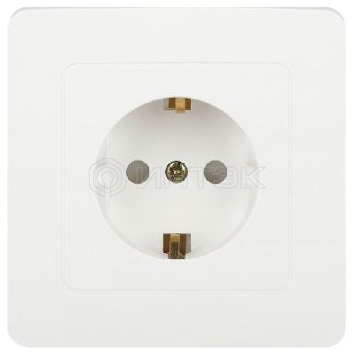 Розетка 1-м СП Style 7-206-01 16А 250В IP20 2P+E Schuko с заземл. защ. шторки бел. Intro Б0060623 изображение, фото