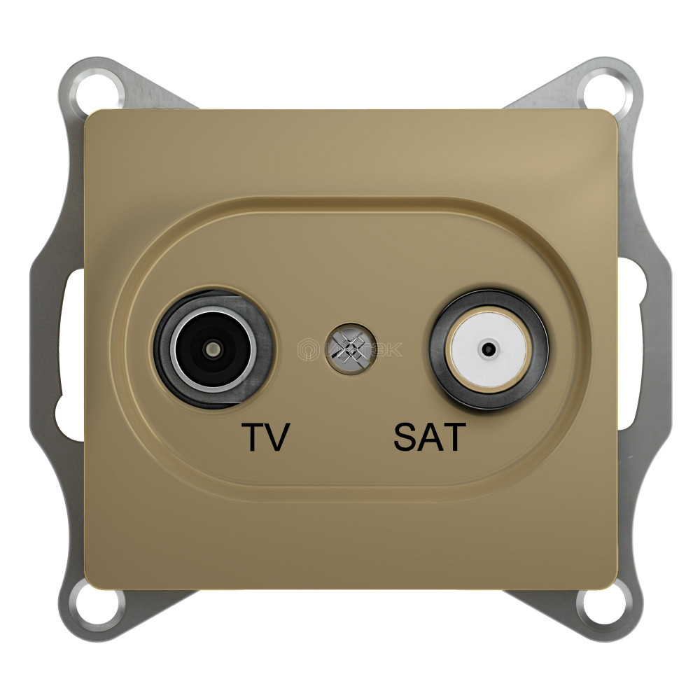 Розетка телевизионная оконечная TV/SAT 2-м СП Glossa 1дБ механизм титан Systeme Electric GSL000497 изображение, фото