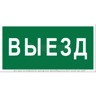 Знак безопасности BL-3015B.N02 "Выезд" Белый свет a17861 изображение, фото