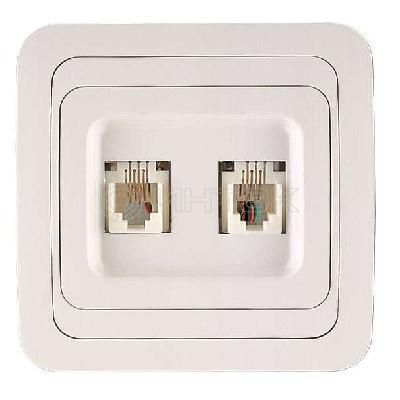 Розетка телефонная 2-м СП Mimoza 16А IP20 бел./бел. Makel 12034 изображение, фото