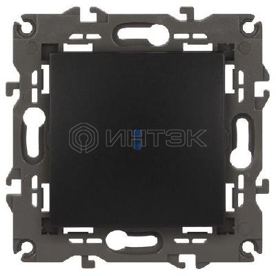 Выключатель 1-кл. СП Elegance 14-1102-05 10А IP20 250В 10AX с подсветкой механизм антрацит Эра Б0034219 изображение, фото