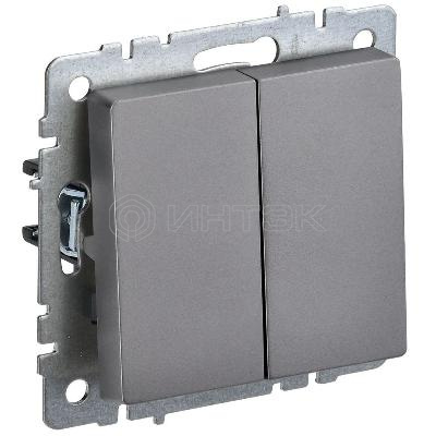 Выключатель 2-кл. СП BRITE ВС10-2-0-БрС 10А механизм сталь IEK BR-V20-0-10-K46 изображение, фото