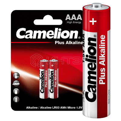 Элемент питания алкалиновый AAA/LR03 1.5В Plus Alkaline LR03-BP2 BL-2 (блист.2шт) Camelion 1651 изображение, фото
