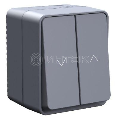 Выключатель для жалюзи 2-кл. ОП AtlasDesign PROFI 10А IP54 антрацит Systeme Electric ATN544019 изображение, фото