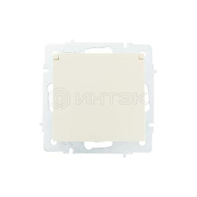 Розетка 1-м СП Vesna с заземл. с крышкой ПБТ механизм кремов. LEZARD 742-0388-123B изображение, фото