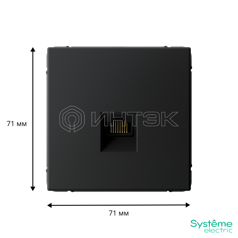 Розетка компьютерная ArtGallery RJ45 кат.6A механизм карбон  Systeme Electric GAL001086 изображение, фото