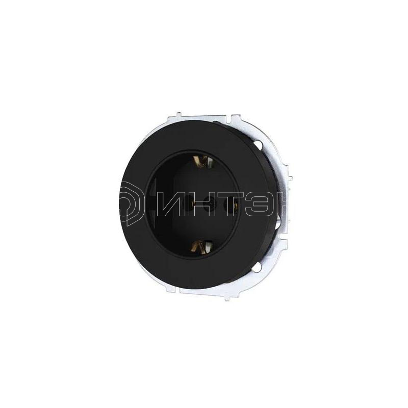 Розетка 1-м O Systeme ElectricN IP20 16А с заземл. ПБТ механизм черн. бархат LEZARD 743-4288-122B изображение, фото