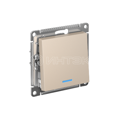 Выключатель 1-кл. AtlasDesign с подсветкой (сх.1а) 10AX мех. песочн.  Systeme Electric ATN001213 изображение, фото