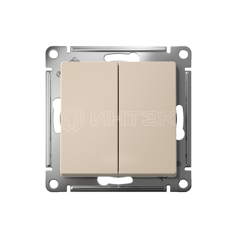 Выключатель 2-кл. AtlasDesign (сх. 2) 10А с самовозвратом механизм песочн.  Systeme Electric ATN001217 изображение, фото